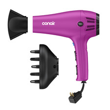 Ionic Ceramic Cord-Keeper Hair Dryer, Retractable Cord, Diffuser and Concentrato
