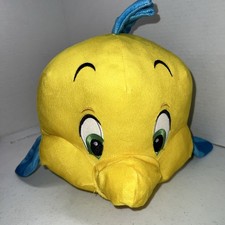 Disney Princess Little Mermaid 13" Flounder Plush Fish Cuddle Pillow Toy