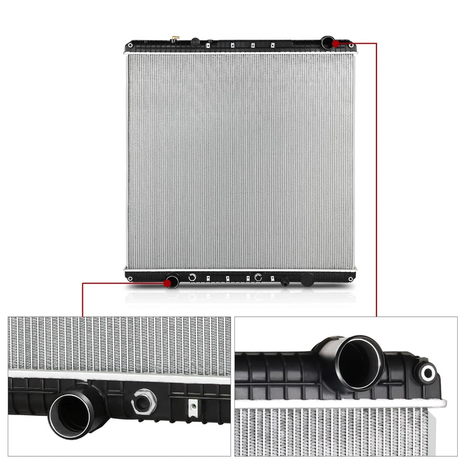 Radiador de aluminio de 2 filas estilo OE para 11-12 Western Star 4900EX/4900FA/4900SA Foto 2 de 4