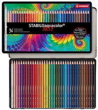 Aquarellable Coloring Pencil - STABILOaquacolor - Tin of 36 - Assorted Colors