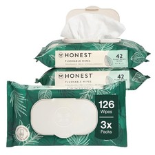 Sensitive Skin Flushable Wipes - 126 Count, Dermatologist Approved, Plant-Based