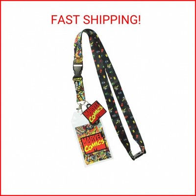 Marvel Comics Page ID Lanyard Badge Holder with 1.5'' Rubber Charm Pendant