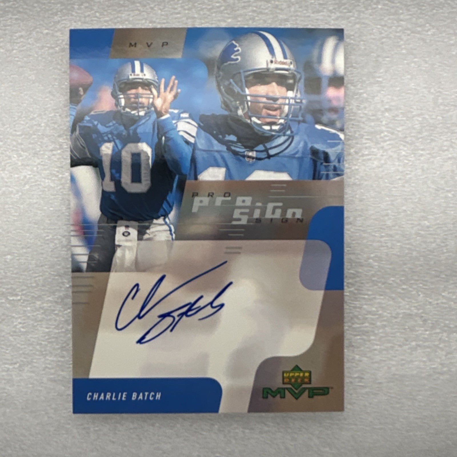 Upper Deck MVP Pro Sign Charlie Batch Autographed Insert #CB Detroit Lions