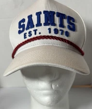 SAINTS Est. 1970 Snapback Adjustable White Baseball Hat Cap NEW
