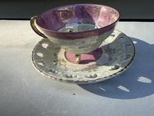 VTG STYLECRAFT FOOTED TEA CUP AND SAUCER MCM BEAUTIFUL PORCELAIN TEA SET JAPAN