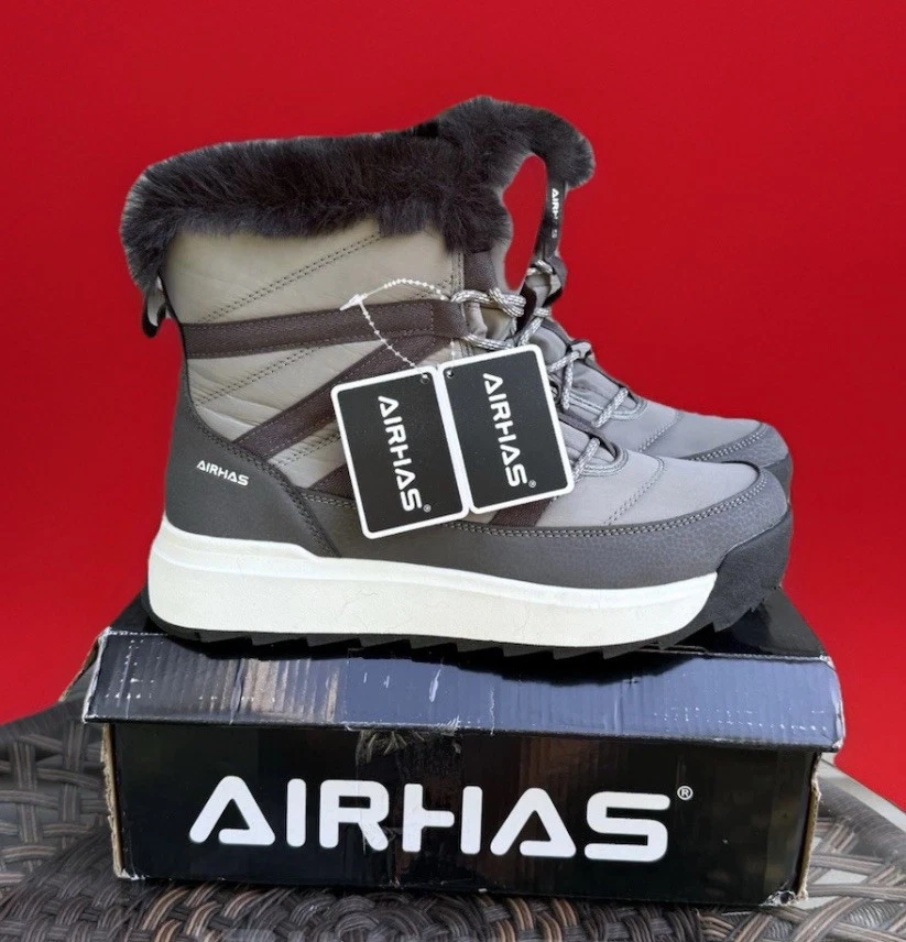 Warm Snow Boots Cold Weather Winter Boots Gray White Water Resistant Size 10 New
Opens in a new wind