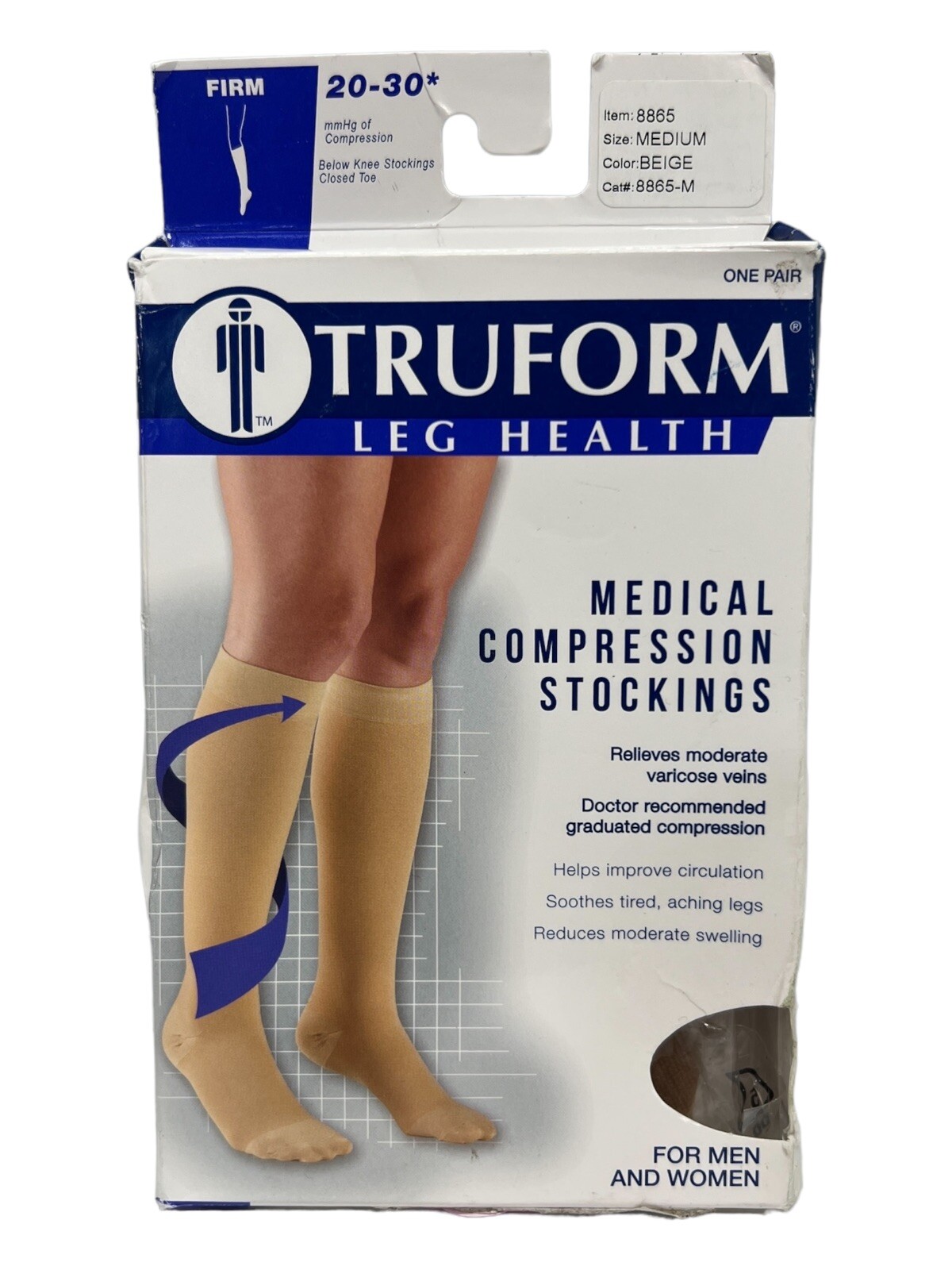 Truform Leg Health Medium Beige 8865 Medical Compression Stockings