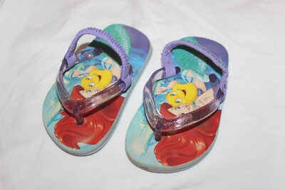 LITTLE MERMAID Ariel Flip Flops Toddler Beach Sandals Fits Sz