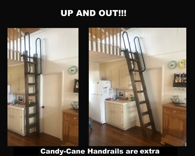 Custom Wood Library Ladders: Lofts Cabins Attics