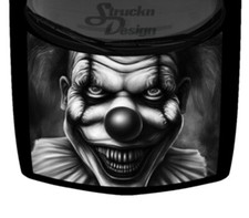 Scary Evil Clown Grin Grayscale Car Truck Hood Wrap Vinyl Graphic Decal 58