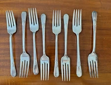 Set of 8 Vintage 1847 Rogers Bros IS Luncheon Forks 7" - Rare Size Adoration?