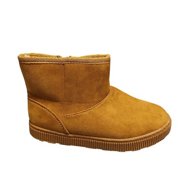Cat & Jack Arias Ankle Boots Youth Toddler 12 Tan Suede Faux Fur Lined Side Zip