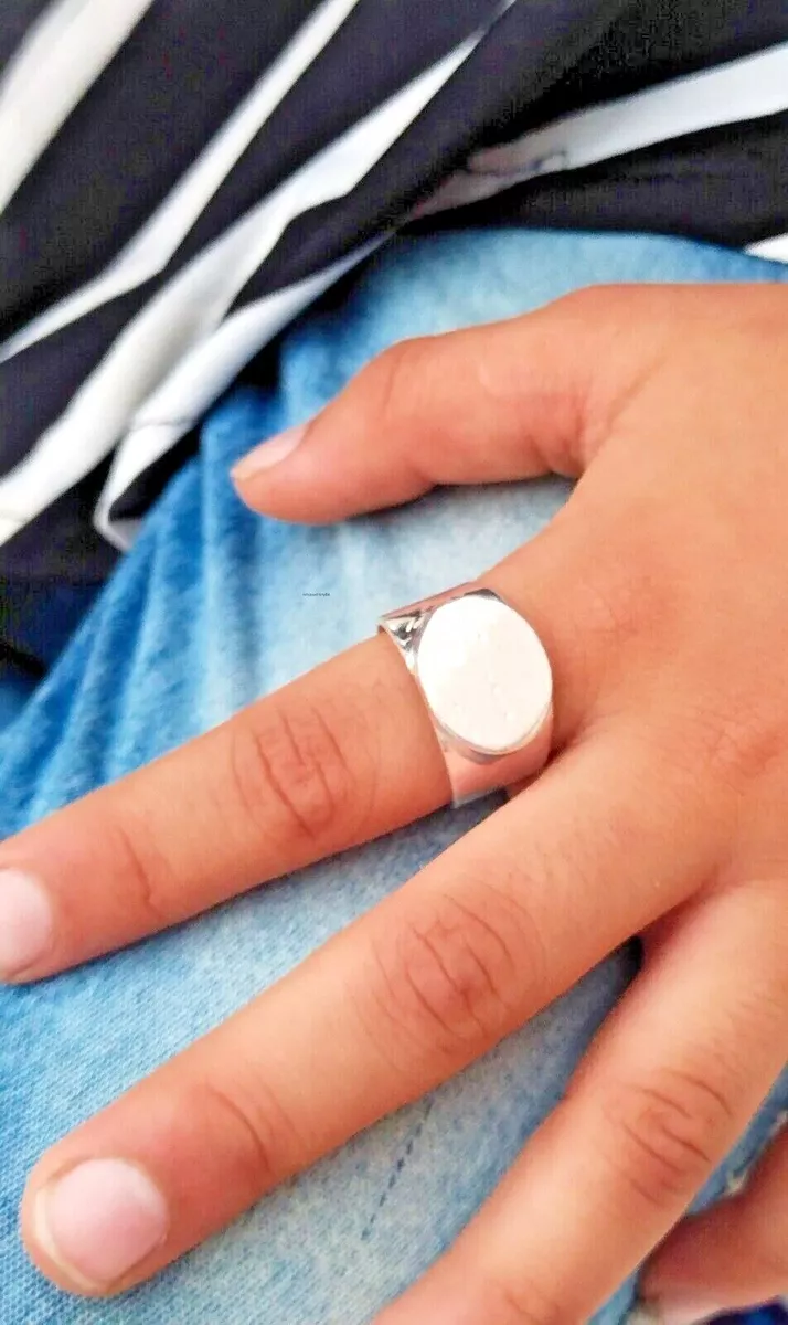 Oval Signet Ring 925 Sterling Silver Handmade Ring For Men And