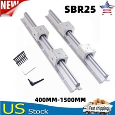 2X SBR25 Linear Rail Guide 400MM-1500MM Slide Shaft Rod 4XSBR12UU Bearing Block