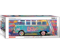Vw Volkswagen Love Samba Bus - 1000 Teile Panorama Puzzle Im Format 96X32 Cm
