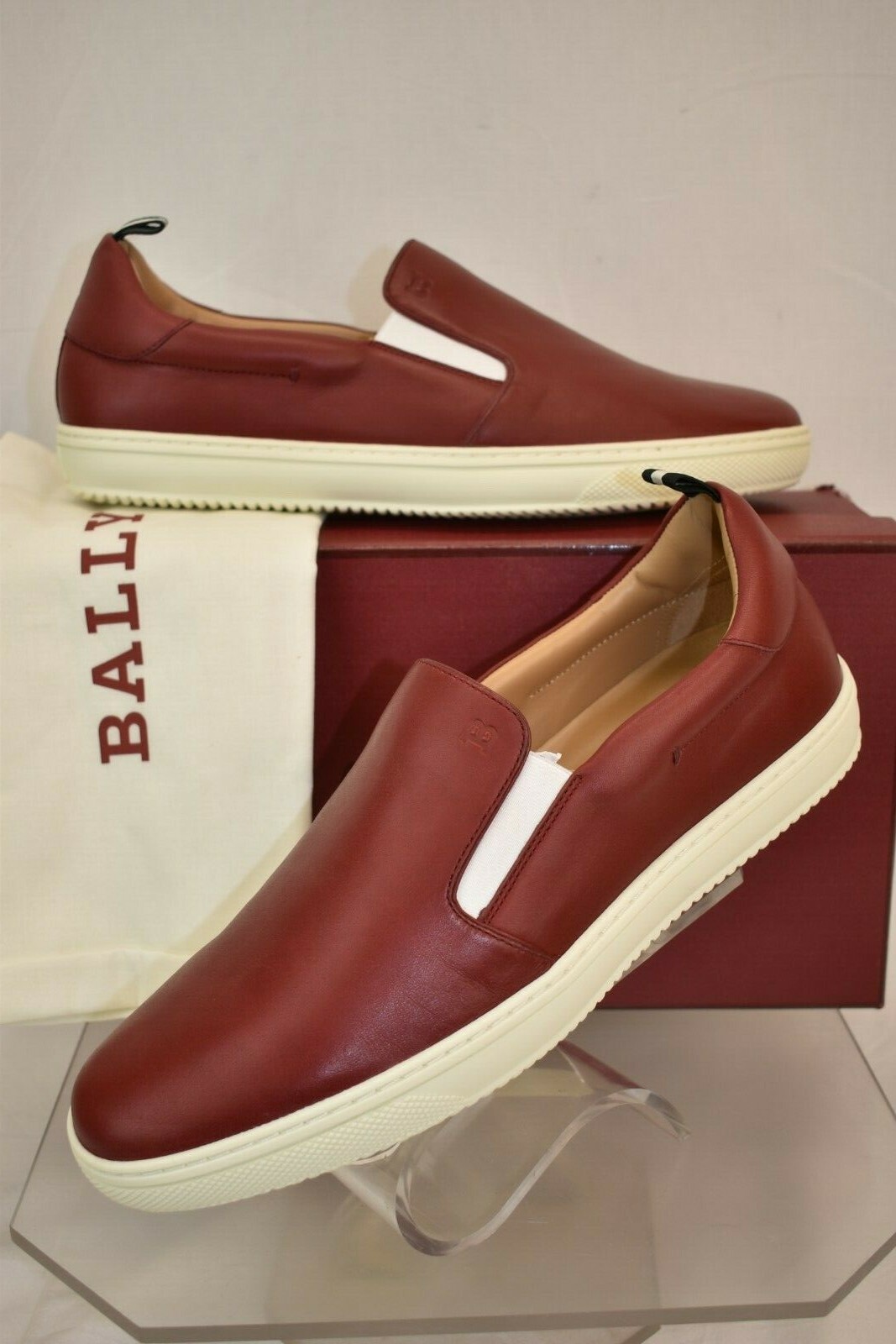 Bally Orniel Red Leather Low Top Logo 