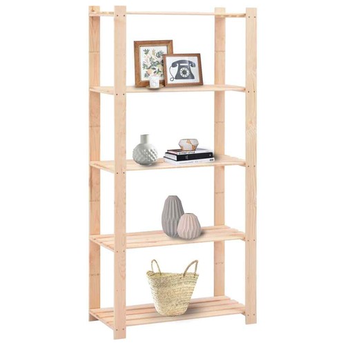 2x Legno di Pino Scaffali a 5 Livelli 80x38x170 cm Ripiani Scansia vidaXL - Foto 2 di 8