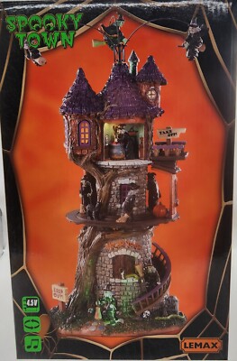 Lemax Spooky Town WITCHES TOWER #85301 NRFB Halloween Sights & Sounds
