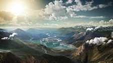 Landscape mountains lake clouds Custom Gaming Mat Desk