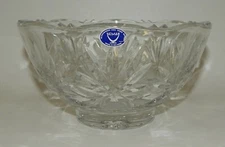Vintage Neman Crystal Glassware 6 1/2" Collared Bowl Dish EUC w/ Foil Label