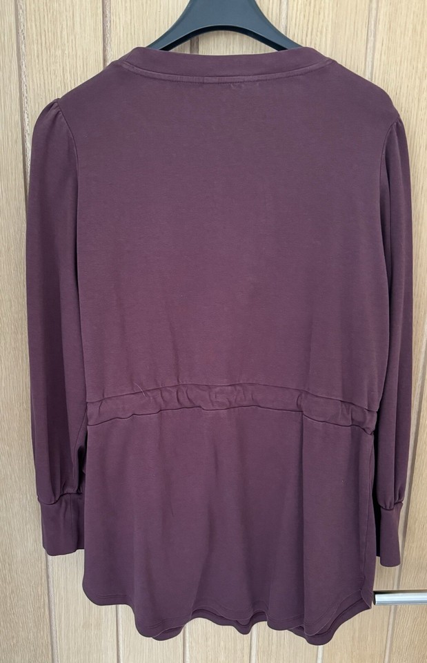 Next Brown Jersey Long Sleeve Tunic Top Size 12 eBay