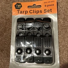 TARP CLIPS 8-PIECE SET , TUFF WORKS,   FAST SHIPPING  (Ships from U.S.A.)