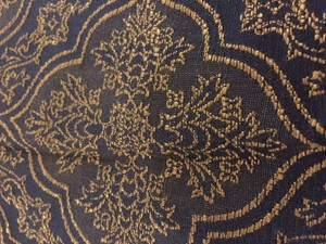 Pottery Barn Fabric Woven Embroidery Black Gold Upholstery 10
