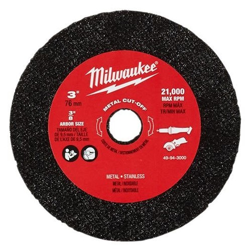 Milwaukee 49-94-3000 3" Metal Cut Off Wheel, 3-Pack