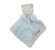 BLANKETS  BEYOND BLUE WHITE TEDDY BEAR SECURITY BLANKET STUFFED ANIMAL PLUSH