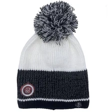 SWISS TECH knit color block reflective beanie with pompom