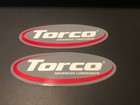 Torco Oil 2PC SET Contingency Racing Decals NHRA NASCAR Stickers gray red
