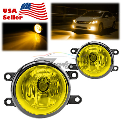 2013-2015 Lexus ES350 Pair Yellow Lens Lamp Fog Light Replacement Fit Quality T3
