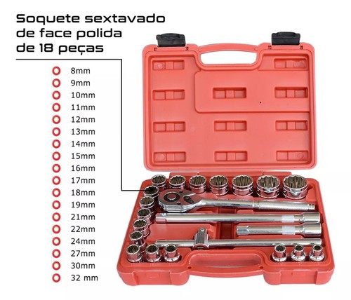 22PCS Ratchet Spanner Wrench Socket Set 1/2" Screwdriver Bits Hand Tools Kit Set - Picture 2 of 7