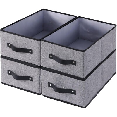 faltbare aufbewahrungsboxen 4er Set dekorative organisatoren mit griffen für ...
