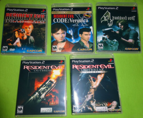 EMPTY CASES!  Resident Evil 4 Outbreak File #1 2 Dead Aim Sony PlayStation 2 PS2 - Afbeelding 1 van 1
