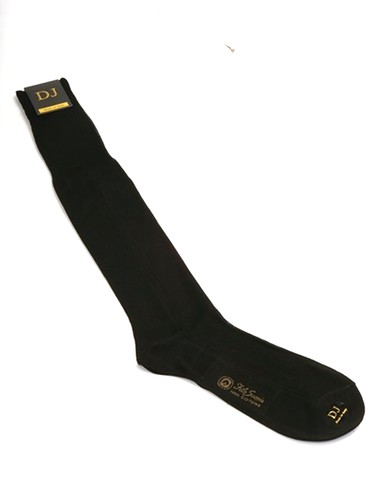 Paquete de 12 pares de calcetines altos negros hasta la rodilla para hombre 100% algodón con diseño de panel lateral - Imagen 5 de 5