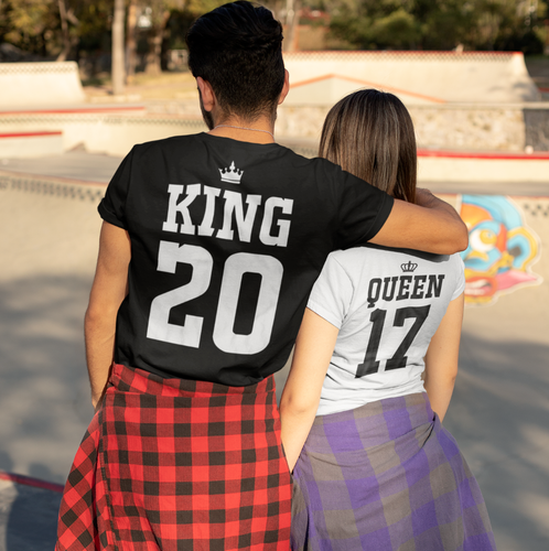 King Queen T-Shirts Personalised 