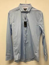 MENS STEEL  JELLY LS BLUE SHIRT UK 16" BNWT