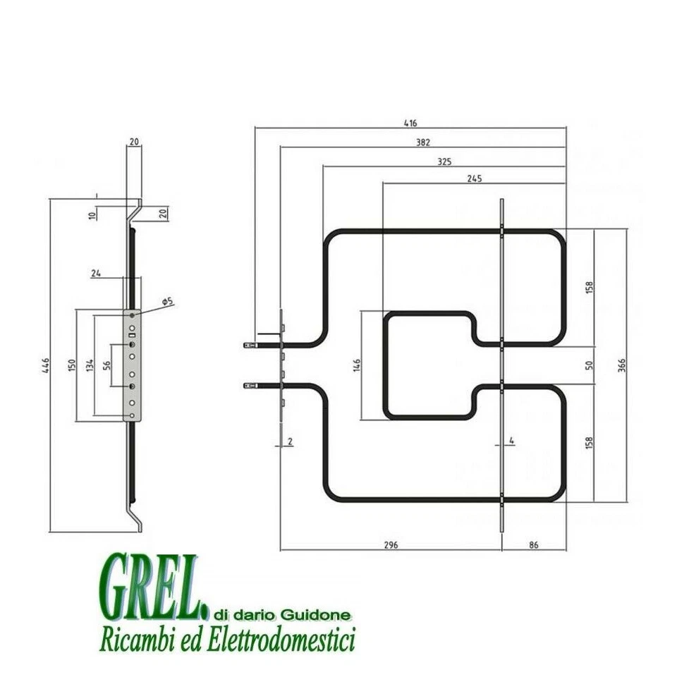 ARISTON-INDESIT-WHIRLPOOL RESISTENZA SUPERIORE FORNO IGNIS WHIRLPOOL 480121104179 1400W