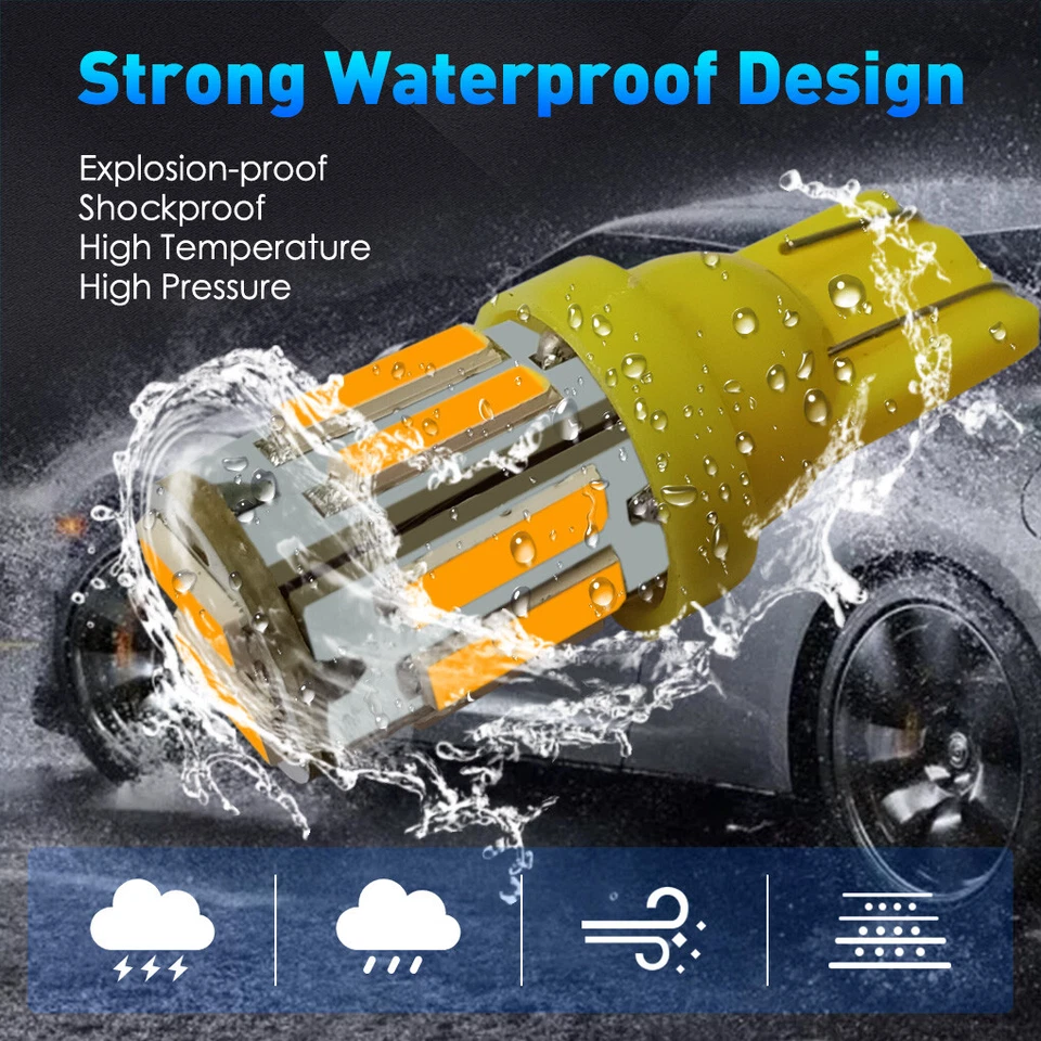 Amber LED Front Side Marker Light Bulbs For 81-88 Oldsmobile Cutlass 442,194 T10 - Image 4 of 4