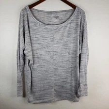 Athleta Flow Top Essence Women's Medium Space Dye Gray Long Sleeve Pullover