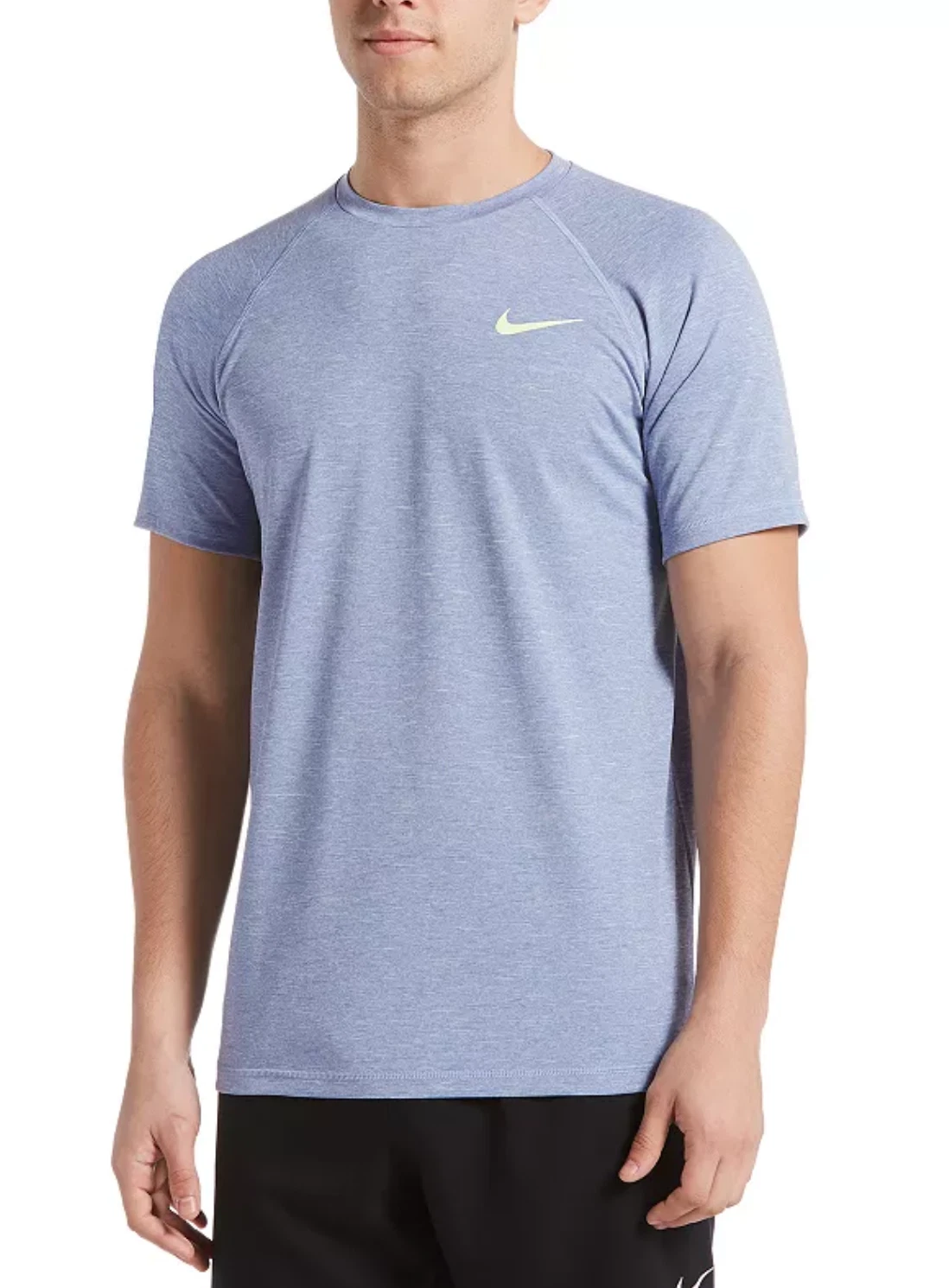 NIKE Essential Heathered Hydroguard Swim Shirt sz L Large Indigio Fog UPF 40+