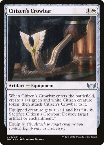 MTG Citizen's Crowbar Magic the Gathering Uncommon Artifact