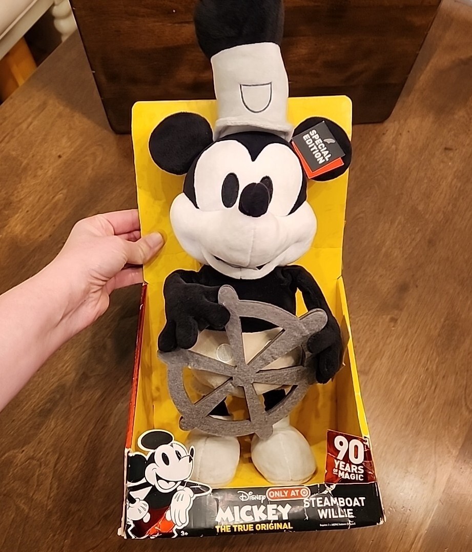 Mickey Mouse 90th Whistles Moves Steamboat Willie 17” Plush Target
