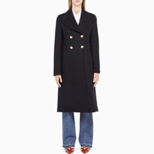 VALENTINO WB3CA5U515E 598 Wool Cashmere Drap Coat Double-Breast Navy 42 Us6 Uk10