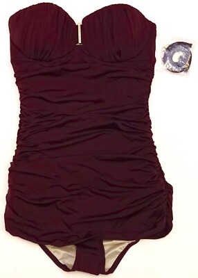 strapless ruched swimsuit