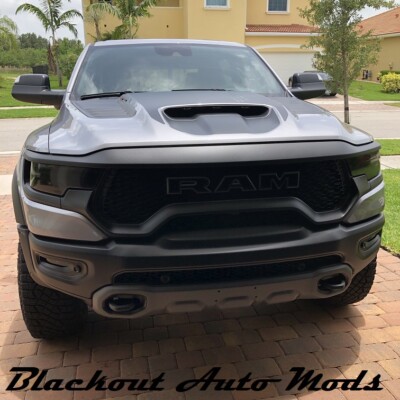 Head Light and Fogs Blackout Kit Smoke Vinyl Overlay Fits 2021-24 RAM TRX  Pickup