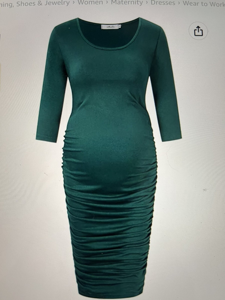 dark green maternity dress Wrap Dark Green Dress, Winter Maternity Dress, Wool Maxi Dress, Bishop  Sleeve Dress, Steampunk Kaftan Dress, Floor Length Dress