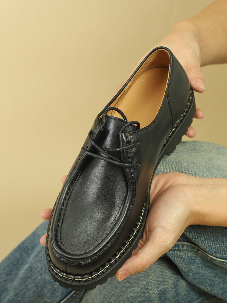 SAOLA Mocassino retrò inglese da uomo in vera pelle con lacci casual business eleganti scarpe derby