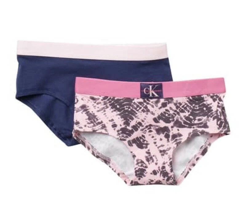 Calvin Klein Girls 2-Pack Hipster Underwear, Myst/Tiedye, L(10/12